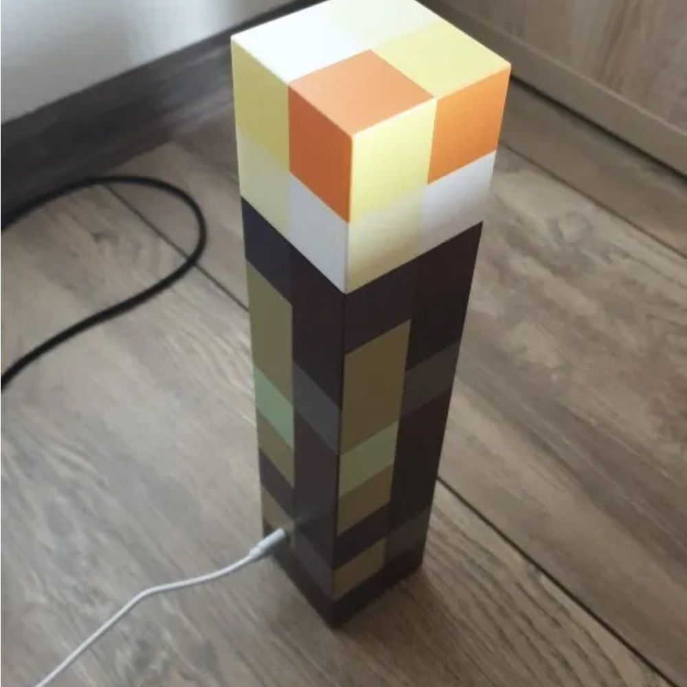 Minecraft Torch Flashlight/Wall Lamp (Portable, USB, Wall, Table Mount